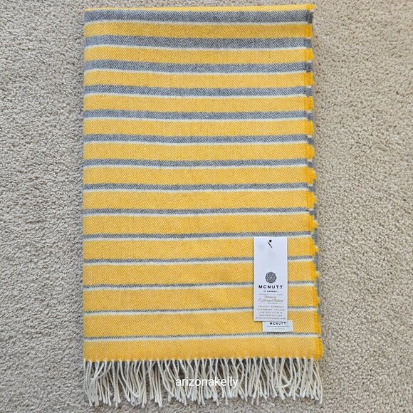 McNutt Accessories - NWT McNutt Lambswool Scarf Donegal Ireland Yellow & Grey